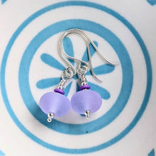 Load image into Gallery viewer, Beachcomber Earrings in Lilac, Frosted or Glossy Glass