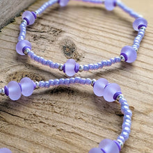 Load image into Gallery viewer, Beachcomber, Frosted Pastel Stackers - clearance sale - Jade necklace, Lilac necklace and bracelet remaining