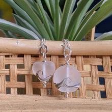 Load image into Gallery viewer, Frosted Sea or Sparkling Sea Mini Heart or Lentil Pendant