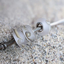 Load image into Gallery viewer, Frosted Sea with Waves Silver Cored Beads