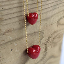 Load image into Gallery viewer, H is for Heart ... simple glass heart with choice of chain