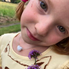 Load image into Gallery viewer, H is for Heart ... Child Size, small glass heart with choice of chain