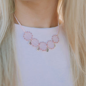 Beachcomber Necklace in Rose, Frosted Glass