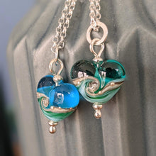 Load image into Gallery viewer, Deep Sea Beach Babe Heart Pendant in Blue or Green