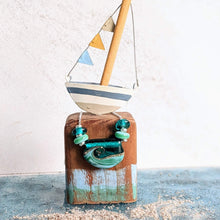 Load image into Gallery viewer, Deep Sea Curve Necklace in Blue or Green