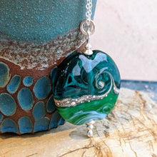Load image into Gallery viewer, Deep Sea Extra Large Lentil Pendant in Blue or Green