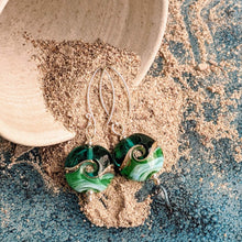 Load image into Gallery viewer, Deep Sea Lentil Drop Earrings in Blue or Green