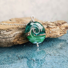 Load image into Gallery viewer, Deep Sea Lentil Pendant Necklace in Blue or Green