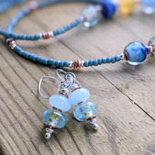 Load image into Gallery viewer, Saltwater Earrings, amber or blue