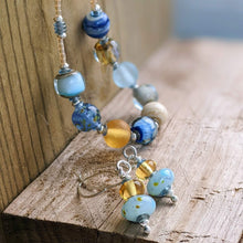 Load image into Gallery viewer, Saltwater Earrings, amber or blue