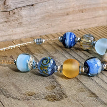 Load image into Gallery viewer, Saltwater Necklace, amber or blue
