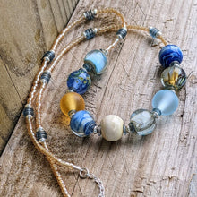 Load image into Gallery viewer, Saltwater Necklace, amber or blue