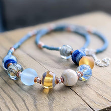 Load image into Gallery viewer, Saltwater Necklace, amber or blue