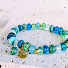 Load image into Gallery viewer, Sun Glitter Beaded Bracelet in Green