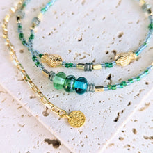 Load image into Gallery viewer, Sun Glitter Triple Wrap Bracelet in Green