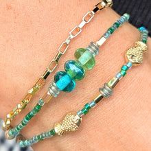 Load image into Gallery viewer, Sun Glitter Triple Wrap Bracelet in Green