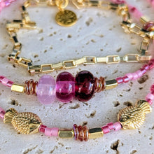 Load image into Gallery viewer, Sun Glitter Triple Wrap Bracelet in Pink