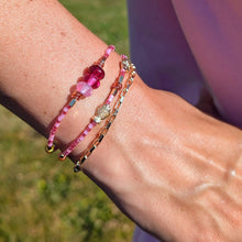 Load image into Gallery viewer, Sun Glitter Triple Wrap Bracelet in Pink