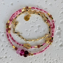 Load image into Gallery viewer, Sun Glitter Triple Wrap Bracelet in Pink