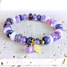 Load image into Gallery viewer, Sun Glitter Beaded Bracelet in Purple