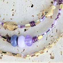 Load image into Gallery viewer, Sun Glitter Triple Wrap Bracelet in Purple