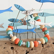 Load image into Gallery viewer, Beachy Bracelet with Silver Fish