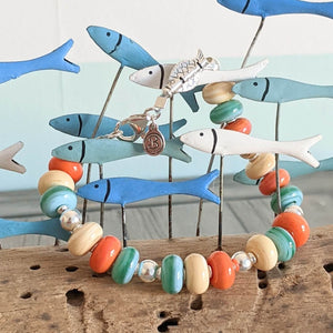 Beachy Bracelet with Silver Fish