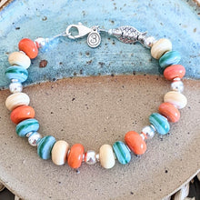 Load image into Gallery viewer, Beachy Bracelet with Silver Fish