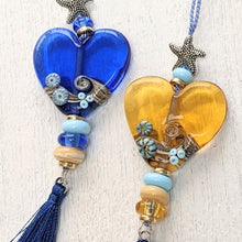 Load image into Gallery viewer, Beyond the Sea Beachy Style Hanging Heart Decoration