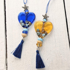 Beyond the Sea Beachy Style Hanging Heart Decoration