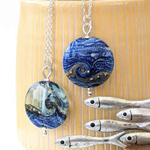 Load image into Gallery viewer, Blue Surf Lentil Pendant, choice of styles
