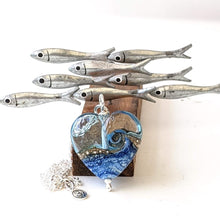 Load image into Gallery viewer, Blue Surf Heart Pendant, choice of styles