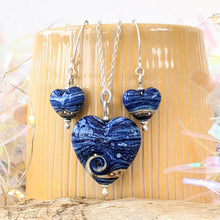 Load image into Gallery viewer, Blue Surf Heart Pendant, choice of styles