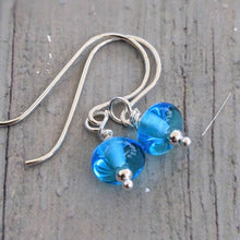 Load image into Gallery viewer, Blue and Green Tiny Bead Earrings-Earrings-Beach Art Glass