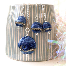 Load image into Gallery viewer, Blue Surf Lentil Pendant, choice of styles