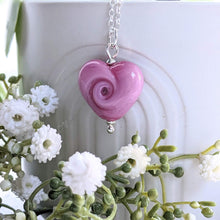 Load image into Gallery viewer, Bouquet Heart Pendants in Opaque Pink