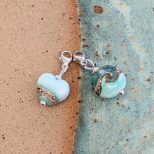 Load image into Gallery viewer, Beach Art Glass Silver Charm Bracelet With Clip On Charm of Choice