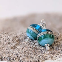 Load image into Gallery viewer, Deep Sea Ball Drop Earrings in Blue or Green