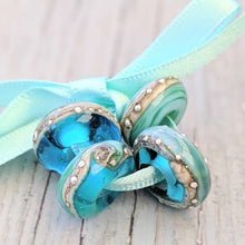 Load image into Gallery viewer, Deep Blue Sea Big Hole Bead Set-Bracelet Beads-Beach Art Glass