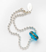 Load image into Gallery viewer, Deep Blue Sea Silver Bead Bracelet With Bead-Bracelet-Beach Art Glass