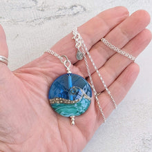 Load image into Gallery viewer, Deep Sea Extra Large Lentil Pendant in Blue or Green