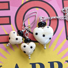 Load image into Gallery viewer, Dotty Ivory Heart Earrings