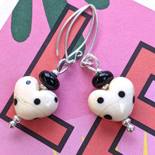 Load image into Gallery viewer, Dotty Ivory Heart Earrings