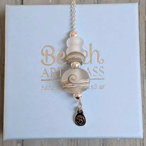 Frosted Sea Beach Ball Necklace-Necklace-Beach Art Glass
