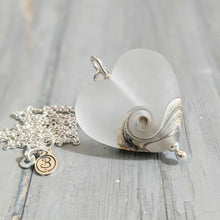 Load image into Gallery viewer, Frosted Sea Heart Pendant-Necklace-Beach Art Glass