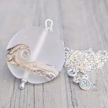 Load image into Gallery viewer, Frosted Sea Lentil Pendant-Necklace-Beach Art Glass