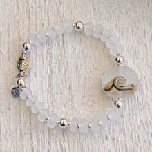 Load image into Gallery viewer, Frosted Sea Silver Fish Bracelet-Bracelet-Beach Art Glass