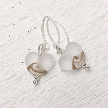 Load image into Gallery viewer, Frosted Sea Heart Earrings