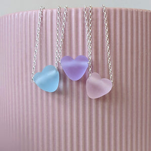 Frosted Pastel H is for Heart Pendant