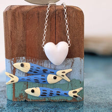 Load image into Gallery viewer, White H is for Heart Pendant
